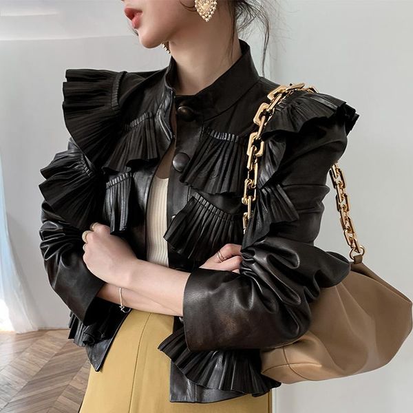 women's leather & faux shzq ladies real jacket women genuine sheepskin coats female spring and autumn outwear windproof, Black
women's leather & faux shzq ladies real jacket women genuine sheepskin coats female spring and autumn outwear windproof, Black