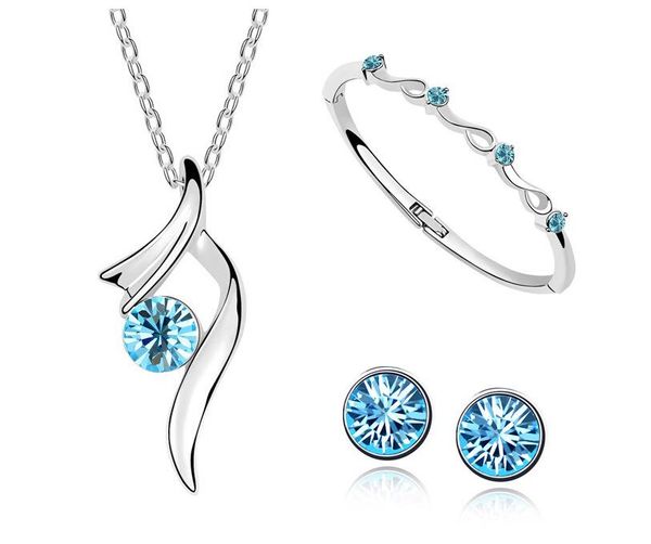 earrings & necklace fashion austrian crystal pendant necklace/earring/bracelet bangles silver plated women wedding bride jewelry sets
earrings & necklace fashion austrian crystal pendant necklace/earring/bracelet bangles silver plated women wedding bride jewelry sets