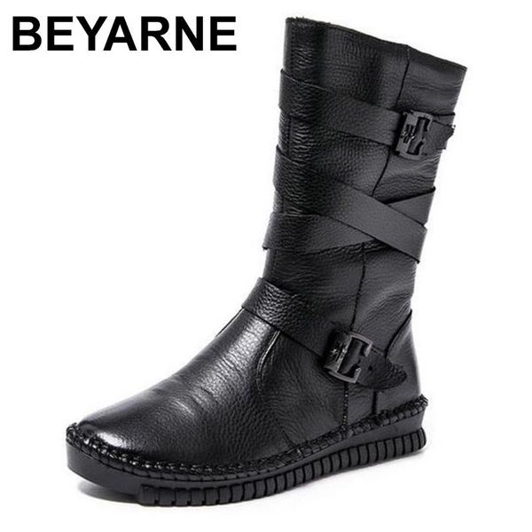 fashion women boots autumn winter shoes soft bottom 100% genuine leather flat mid calf casual warm boot, Black
fashion women boots autumn winter shoes soft bottom 100% genuine leather flat mid calf casual warm boot, Black