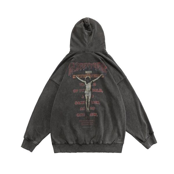 men's hoodies & sweatshirts hooded sweatshirt, vintage style distressed, jesus print, big pockets, loose pullover, street style, punk,, Black
men's hoodies & sweatshirts hooded sweatshirt, vintage style distressed, jesus print, big pockets, loose pullover, street style, punk,, Black