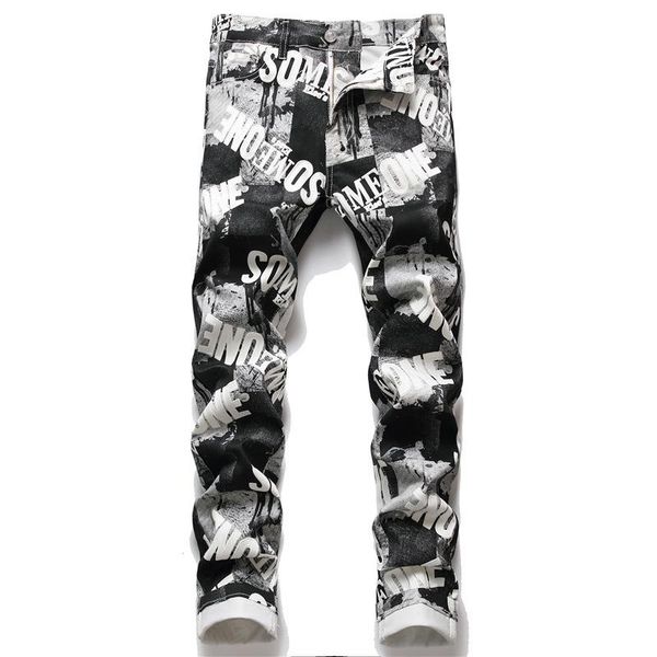 autumn spring men's skateboard streetwear hip hop punk stretch print bike jeans trendy straight denim trouers, Blue
autumn spring men's skateboard streetwear hip hop punk stretch print bike jeans trendy straight denim trouers, Blue