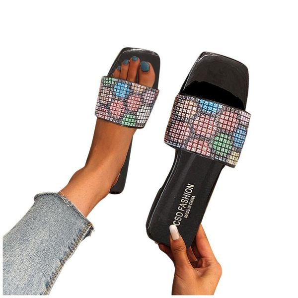 ladies square toe slippers fashion color rhinestone flat flip flop bohemia summer peep beach shoes #bl3, Black
ladies square toe slippers fashion color rhinestone flat flip flop bohemia summer peep beach shoes #bl3, Black