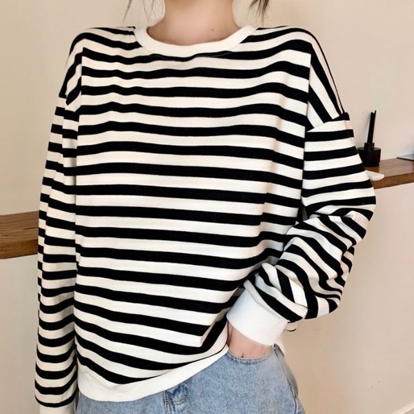 tees women's t-shirt striped long sleeve t-shirt girl spring 2021 thin salt chic loose casual bottomed shirt top, White
tees women's t-shirt striped long sleeve t-shirt girl spring 2021 thin salt chic loose casual bottomed shirt top, White