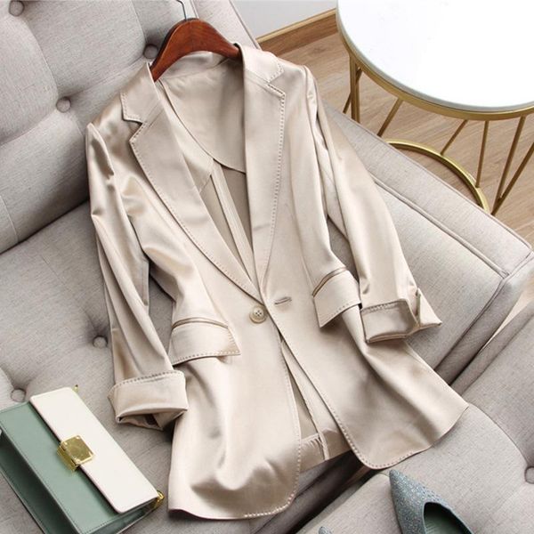 women's jackets champagne color drooping luster, triacetic acid slim suit, summer coat, Black;brown
women's jackets champagne color drooping luster, triacetic acid slim suit, summer coat, Black;brown