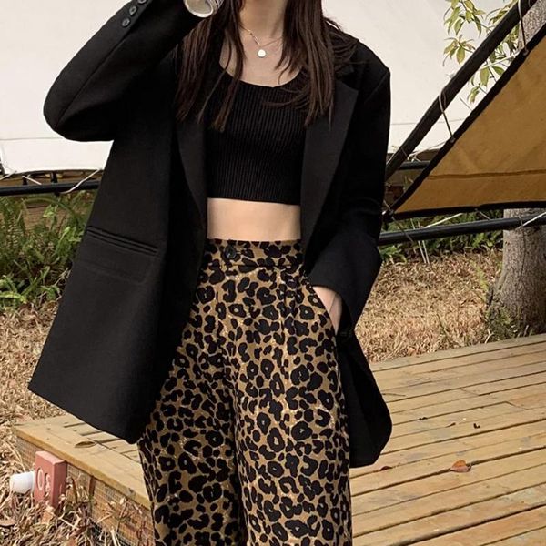 women's suits & blazers black casual blazer women korean office ladies loose female vintage elegent spring autumn 2021, White;black
women's suits & blazers black casual blazer women korean office ladies loose female vintage elegent spring autumn 2021, White;black