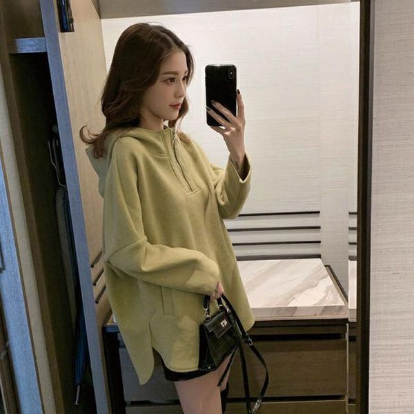 women's hoodies & sweatshirts qrwr 2021 spring autumn women fashion personality hoodie arc hem casual loose streetwear m-2xl, Black
women's hoodies & sweatshirts qrwr 2021 spring autumn women fashion personality hoodie arc hem casual loose streetwear m-2xl, Black