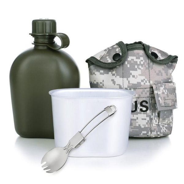 water bottle outdoor kettle set multifunctional aluminum canteen kit with cover spoon fork for camping
water bottle outdoor kettle set multifunctional aluminum canteen kit with cover spoon fork for camping