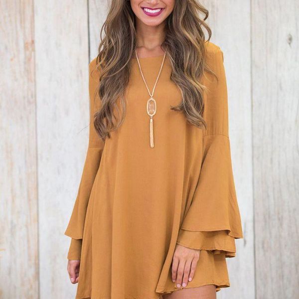 casual dresses moyan women's fasion flare sleeve mini dress loose ladies comfy robe backless clothes, Black;gray
casual dresses moyan women's fasion flare sleeve mini dress loose ladies comfy robe backless clothes, Black;gray