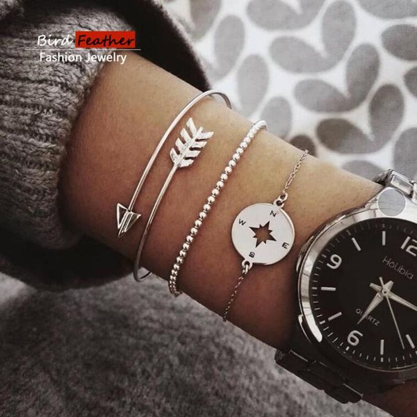 link, chain silver color bohemian handmade weave arrow bracelet sets women 2021 compass rope bracelets retro jewelry accessories, Black
link, chain silver color bohemian handmade weave arrow bracelet sets women 2021 compass rope bracelets retro jewelry accessories, Black
