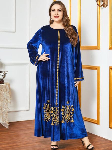 casual dresses velvet gold thread embroidery maxi dress winter 2021 royal blue women long sleeve modest muslim arabic clothes rh528, Black;gray
casual dresses velvet gold thread embroidery maxi dress winter 2021 royal blue women long sleeve modest muslim arabic clothes rh528, Black;gray