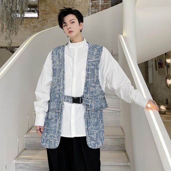 men's vests denim vest men women streetwear vintage fashion loose jeans sleeveless jacket korean casual youth man waistcoat, Black;white
men's vests denim vest men women streetwear vintage fashion loose jeans sleeveless jacket korean casual youth man waistcoat, Black;white