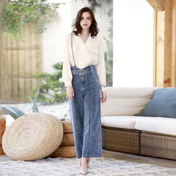women's jeans 2021 womens spring and autumn high loose bid s/2xl female straight suspender long denim pants trousers j2737, Blue
women's jeans 2021 womens spring and autumn high loose bid s/2xl female straight suspender long denim pants trousers j2737, Blue