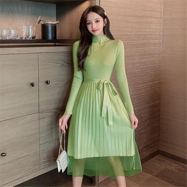 casual dresses patchwork mesh sweater mid-calf dress women solid color slim long sleeve knitted 2021 bottoming female, Black;gray
casual dresses patchwork mesh sweater mid-calf dress women solid color slim long sleeve knitted 2021 bottoming female, Black;gray
