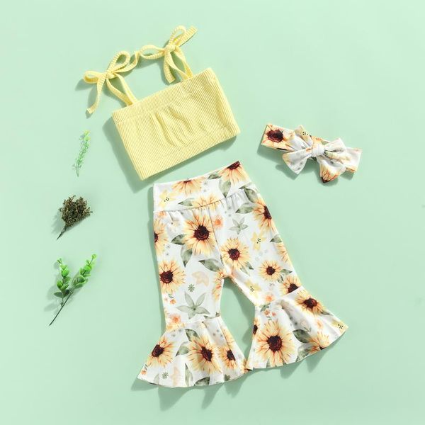 clothing sets 3pcs baby girl clothes summer outfits tied straps tank floral/rainbow flared trousers headband for girls, 0-18 months, White
clothing sets 3pcs baby girl clothes summer outfits tied straps tank floral/rainbow flared trousers headband for girls, 0-18 months, White
