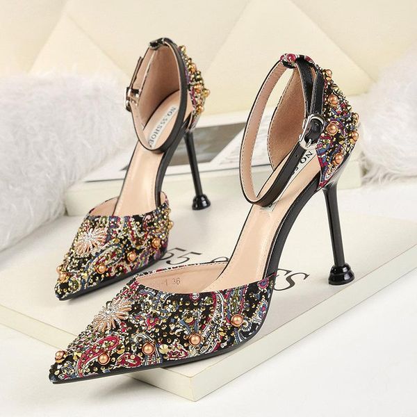 dress shoes women high heels pumps luxury rhinestone bridal wedding pointed toe buckle strap stiletto ladies sandals zapatos, Black
dress shoes women high heels pumps luxury rhinestone bridal wedding pointed toe buckle strap stiletto ladies sandals zapatos, Black