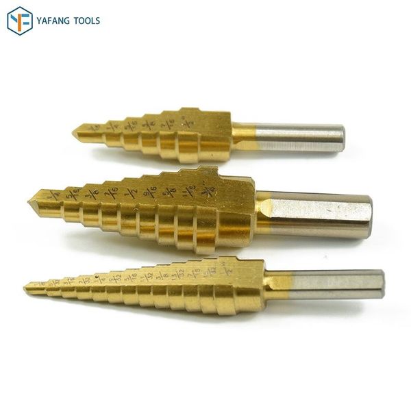 professional drill bits 3pcs/set 3/16-1/2 1/8-1/2 1/4-3/4 hss imperial straight groove step bit titanium coated hole cutter core set
professional drill bits 3pcs/set 3/16-1/2 1/8-1/2 1/4-3/4 hss imperial straight groove step bit titanium coated hole cutter core set