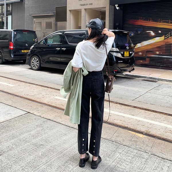women's jeans summer denim pants leg-jeans backside buttons loose vintage high-waist straight women casual, Blue
women's jeans summer denim pants leg-jeans backside buttons loose vintage high-waist straight women casual, Blue