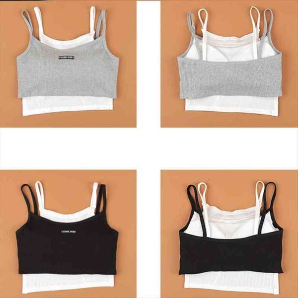 women contrast color fake 2 piece camisole letters label spaghetti strap slim crop harajuku summer casual basic k3nf, White
women contrast color fake 2 piece camisole letters label spaghetti strap slim crop harajuku summer casual basic k3nf, White