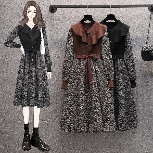 casual dresses ehqaxin autumn winter womens knitted retro v-neck wooden ears floral stitching button lace-up mid-length dress l-4xl, Black;gray
casual dresses ehqaxin autumn winter womens knitted retro v-neck wooden ears floral stitching button lace-up mid-length dress l-4xl, Black;gray