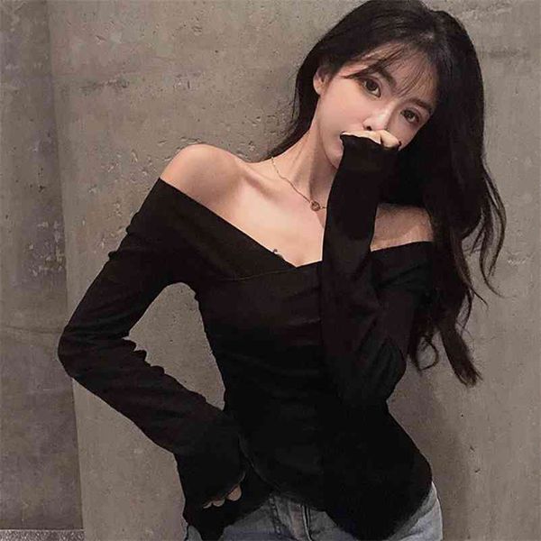 women long sleeve bottoming shirt split v-neck t-shirt fashion strapless t-shirt 210401, White
women long sleeve bottoming shirt split v-neck t-shirt fashion strapless t-shirt 210401, White