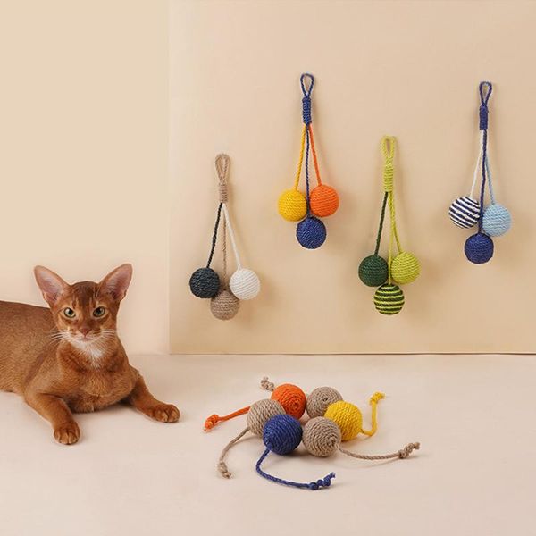 cat toys ball toy sisal balls with rope interactive rolling play chewing rattle catch scratch catnip chew for kitten cats
cat toys ball toy sisal balls with rope interactive rolling play chewing rattle catch scratch catnip chew for kitten cats