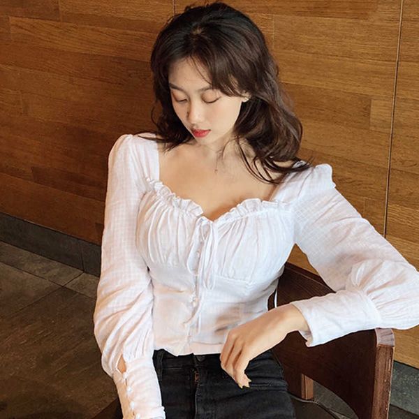 women's knits & tees vintage frilly square neck sleeve blouse women spring long crop lace-up button up shirts white ebhu
women's knits & tees vintage frilly square neck sleeve blouse women spring long crop lace-up button up shirts white ebhu