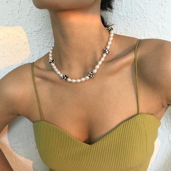 chains retro style beaded necklace green flower ball pearl chain geometric lady suitable for wearing jewelry on the beach, Silver
chains retro style beaded necklace green flower ball pearl chain geometric lady suitable for wearing jewelry on the beach, Silver