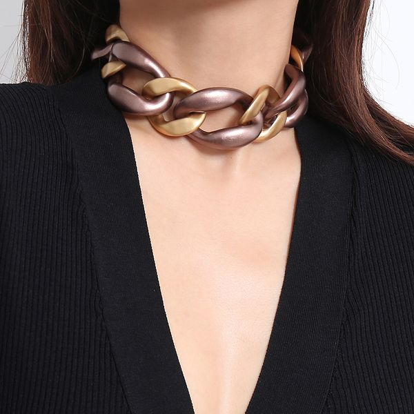 ccb chains necklaces punk metal texture cold wind geometric clavicle-chain fashion luxury personality thick chain mixed color matching neckl, Silver
ccb chains necklaces punk metal texture cold wind geometric clavicle-chain fashion luxury personality thick chain mixed color matching neckl, Silver
