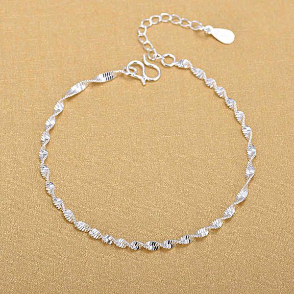 925 sterling silver fashion simple elegant twisted chain bracelets jewelry for woman wave anklet gifts 210507, Golden;silver
925 sterling silver fashion simple elegant twisted chain bracelets jewelry for woman wave anklet gifts 210507, Golden;silver