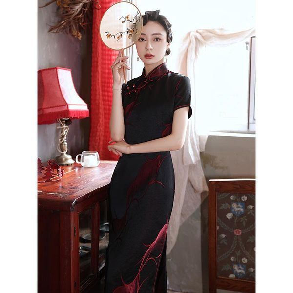 cheongsam republican style young long 2021 retro temperament chinese dress qipao wedding ethnic clothing, Red
cheongsam republican style young long 2021 retro temperament chinese dress qipao wedding ethnic clothing, Red