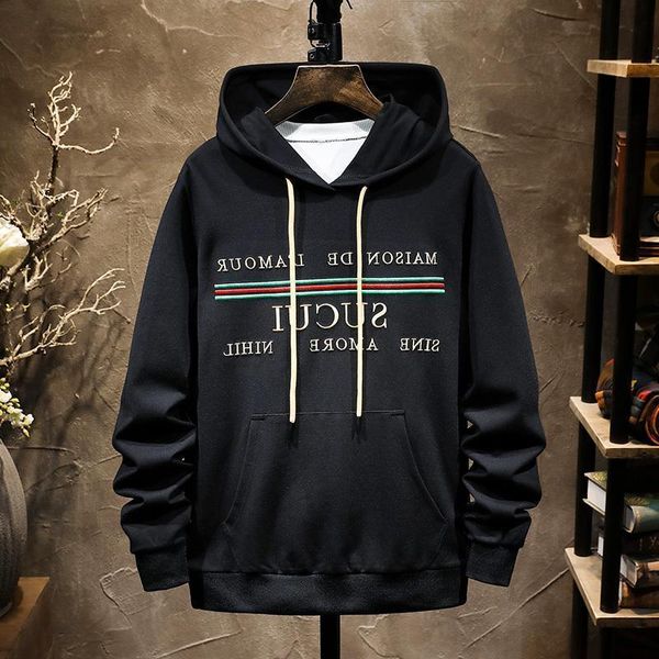 sweater men's spring loose and autumn long sved cloth trend versatile letter embroidery hooded casual coat, Black
sweater men's spring loose and autumn long sved cloth trend versatile letter embroidery hooded casual coat, Black