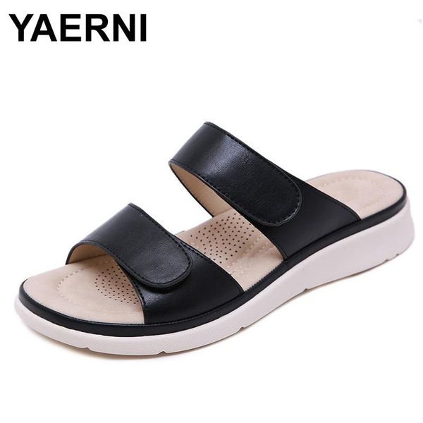 slippers yaerni 2021 summer shoes women sandals soft flat beach ladies pink black