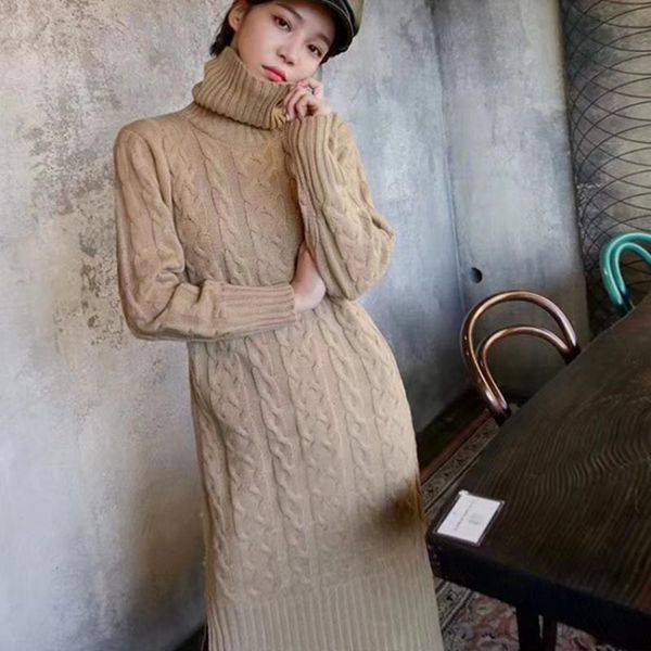 casual dresses shijia turtleneck twist long knitting dress female full-sleeve warm elegant sweater woman jumper 2021 autumn, Black;gray
casual dresses shijia turtleneck twist long knitting dress female full-sleeve warm elegant sweater woman jumper 2021 autumn, Black;gray