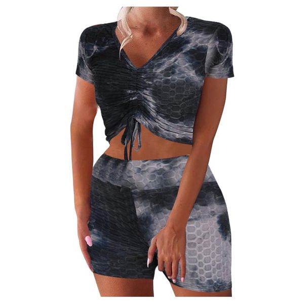 women's tracksuits women tie-dye fitness workout set 2 piece u-shaped tank high waist shorts sports sets gym yoga outfits vetement femm, Gray
women's tracksuits women tie-dye fitness workout set 2 piece u-shaped tank high waist shorts sports sets gym yoga outfits vetement femm, Gray