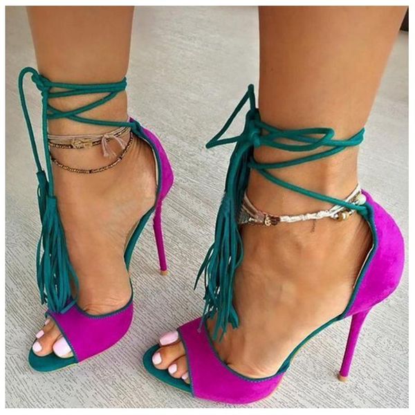 color matching lace-up sandals for woman 2021 summer suede fringed thin heels shoes super high cutouts gladiator sandal, Black
color matching lace-up sandals for woman 2021 summer suede fringed thin heels shoes super high cutouts gladiator sandal, Black
