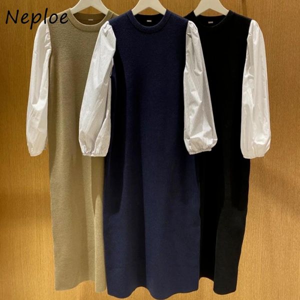 casual dresses neploe 2021 japanese sweet knitted vestidos loose women robes round neck puff long sleeved straight sweater, Black;gray
casual dresses neploe 2021 japanese sweet knitted vestidos loose women robes round neck puff long sleeved straight sweater, Black;gray