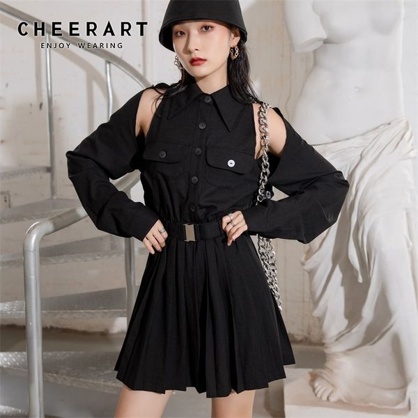 autumn off shoulder dress button up collar mini pleated long sleeve a line black shirt clothing 210427, Black;gray
autumn off shoulder dress button up collar mini pleated long sleeve a line black shirt clothing 210427, Black;gray