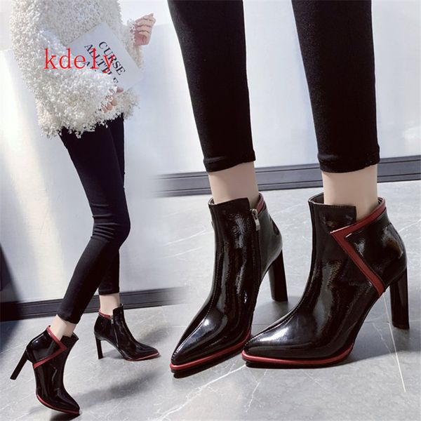 boots fashion patent leather super high heels ankle women winter warm plush botas woman solid simple zapatos de mujer d9gg, Black
boots fashion patent leather super high heels ankle women winter warm plush botas woman solid simple zapatos de mujer d9gg, Black