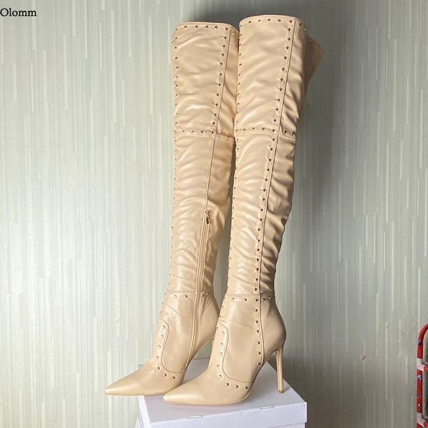 rontic women winter thigh high boots studded stiletto heels pointed toe gorgeous apricot club wear shoes women us size 5-15, Black
rontic women winter thigh high boots studded stiletto heels pointed toe gorgeous apricot club wear shoes women us size 5-15, Black