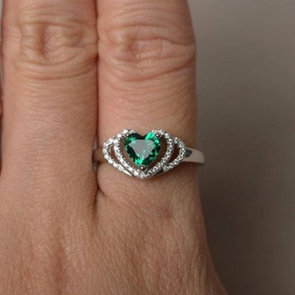 wedding rings double heart engagement ring luxury silver color green rhinestone bridal promise for women fashion jewelry, Slivery;golden
wedding rings double heart engagement ring luxury silver color green rhinestone bridal promise for women fashion jewelry, Slivery;golden