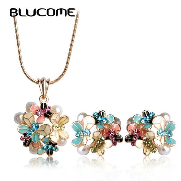 earrings & necklace blucome classic flower enamel simulated pearl jewelry sets long pendant wedding party accessories for women, Silver
earrings & necklace blucome classic flower enamel simulated pearl jewelry sets long pendant wedding party accessories for women, Silver