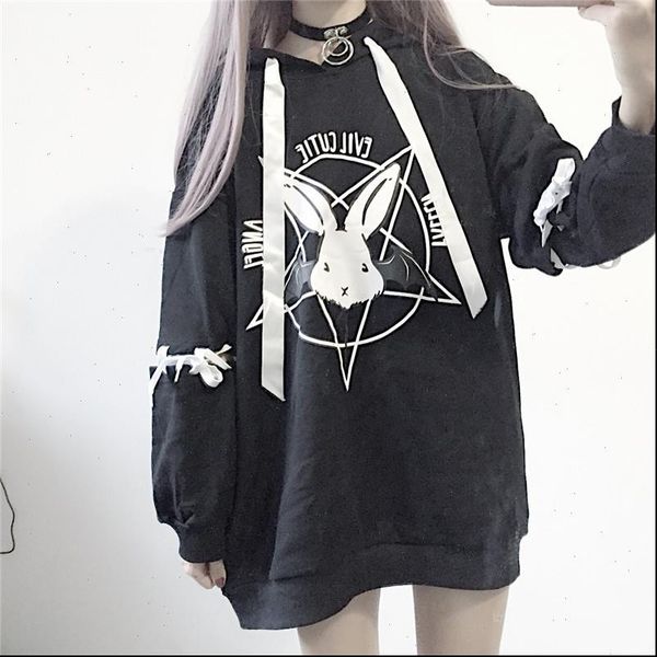 japan harajuku lolita cute style women hoodie rabbit pentacle printting lace up hoodies casual loose long sleeve, Black
japan harajuku lolita cute style women hoodie rabbit pentacle printting lace up hoodies casual loose long sleeve, Black