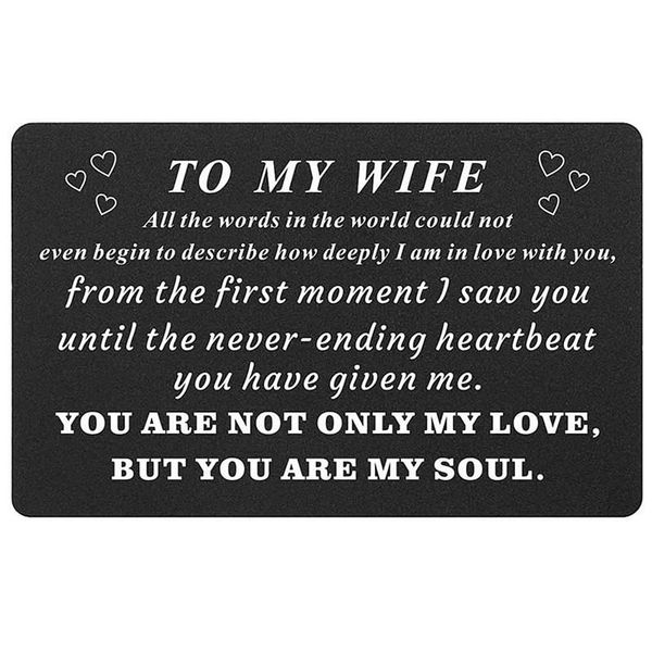 keychains engraved with love message card wallet insert valentine's day present couple gifts for wife, Silver
keychains engraved with love message card wallet insert valentine's day present couple gifts for wife, Silver