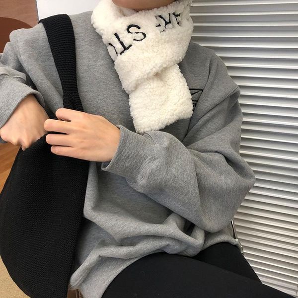 scarves 2021 winter scarf imitation hair student embroidery letter neck cover warm plush female, Blue;gray
scarves 2021 winter scarf imitation hair student embroidery letter neck cover warm plush female, Blue;gray