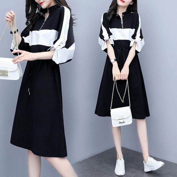 casual dresses large big size dress for women vestidos de festa patchwork ladies leisure korean loose robe femme vestido, Black;gray
casual dresses large big size dress for women vestidos de festa patchwork ladies leisure korean loose robe femme vestido, Black;gray