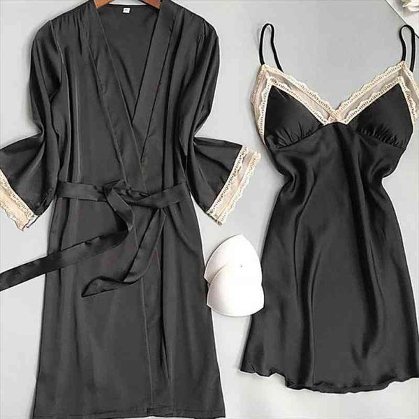 lace trim bridal wedding robe set womens 2pcs suspender nightdress bathrobe suit spring autumn kimono bath gown, Black;red
lace trim bridal wedding robe set womens 2pcs suspender nightdress bathrobe suit spring autumn kimono bath gown, Black;red