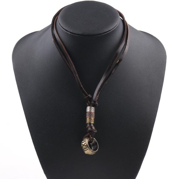 pendant necklaces vintage punk brown leather cord men necklace circle charm delicate male jewelry colar, Silver
pendant necklaces vintage punk brown leather cord men necklace circle charm delicate male jewelry colar, Silver
