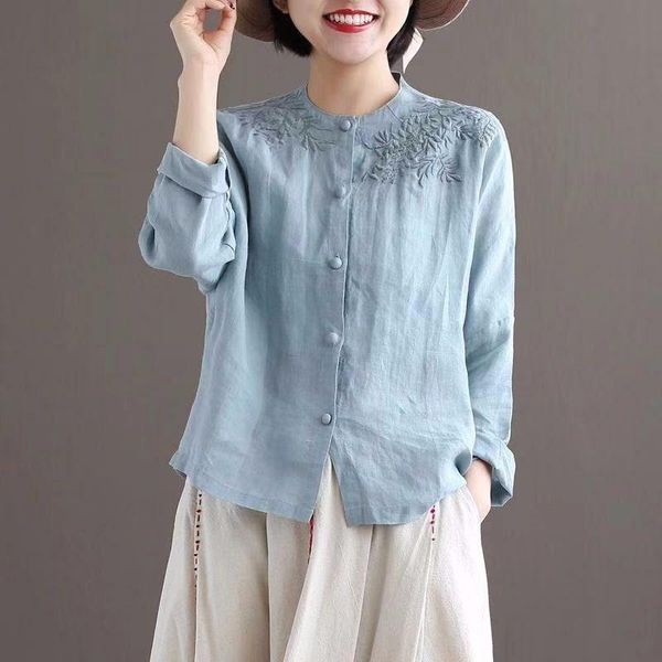 women's blouses & shirts 2021 spring autumn vintage cotton linen blouse women casual embroidery long sleeve ladies plus size blusa x18, White
women's blouses & shirts 2021 spring autumn vintage cotton linen blouse women casual embroidery long sleeve ladies plus size blusa x18, White