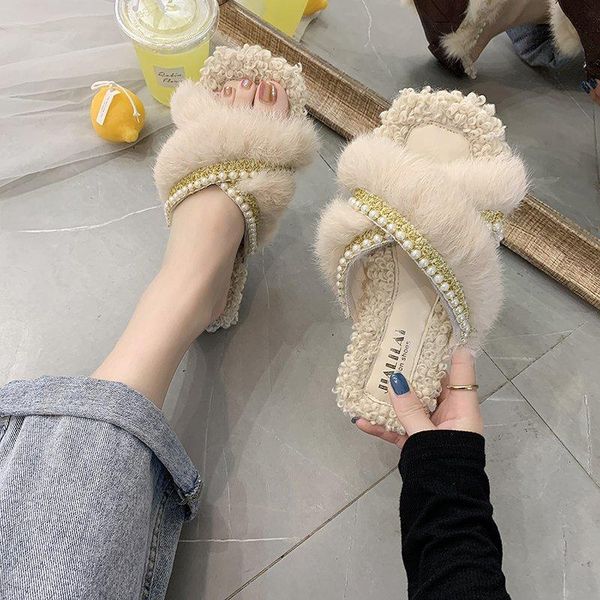 fashion faux fur women slippers warm shoes woman winter slip on flip flops female slides plus size, Black
fashion faux fur women slippers warm shoes woman winter slip on flip flops female slides plus size, Black