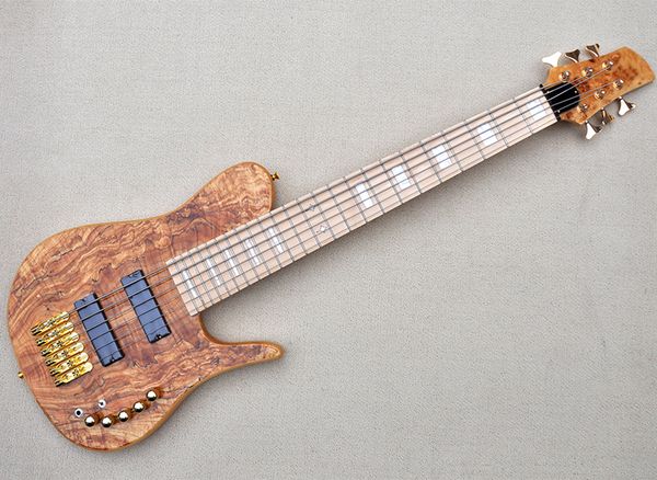 6 strings natural electric bass guitar with active circuit,spalted maple veneer,maple fretboard
6 strings natural electric bass guitar with active circuit,spalted maple veneer,maple fretboard